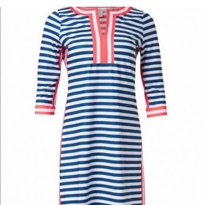 Gretchen Scott Navy Striped Dress NWT